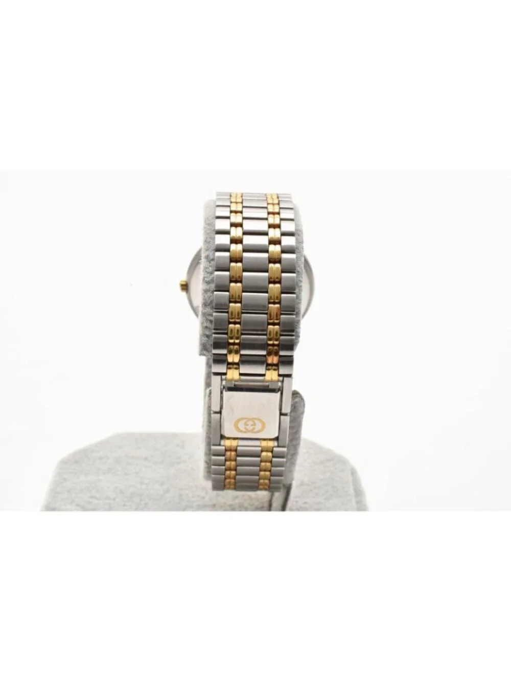 Gucci Quartz Watch Gold Dial GG Bezel Stainless Steel
